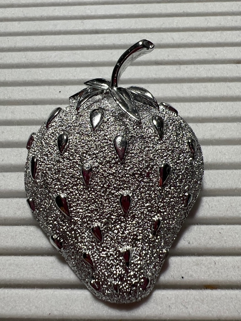 Sarah Coventry Silver Strawberry Brooch